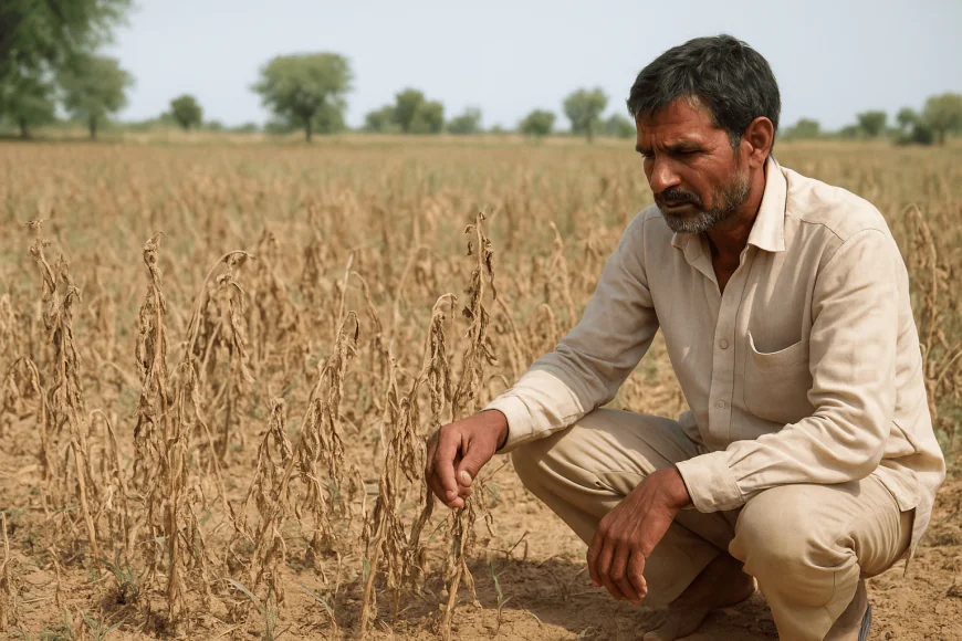 बाड़मेर: बारिश की कमी से सरहदी क्षेत्रों में ग्वार-बाजरा की फसलें सूखने लगीं