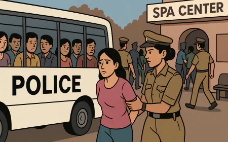 बालोतरा में स्पा सेंटर पर पुलिस की बड़ी रेड: रिफाइनरी बूम के बीच अवैध गतिविधियों पर कार्रवाई, 18 लोग हिरासत में