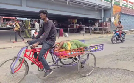 बाड़मेर में एंबुलेंस नहीं पहुंची तो साइकिल रिक्शा पर प्रसूता को अस्पताल ले पहुंचा पति, मां ने चढ़ाई में रिक्शा को लगाया धक्का, स्वास्थ्य व्यवस्थाओं की खुली पोल