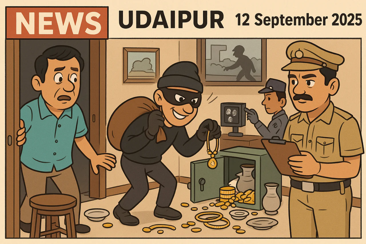 चोरों ने उदयपुर में मचाया हड़कंप: तिजोरी तोड़कर गहने-नकदी चुराए!