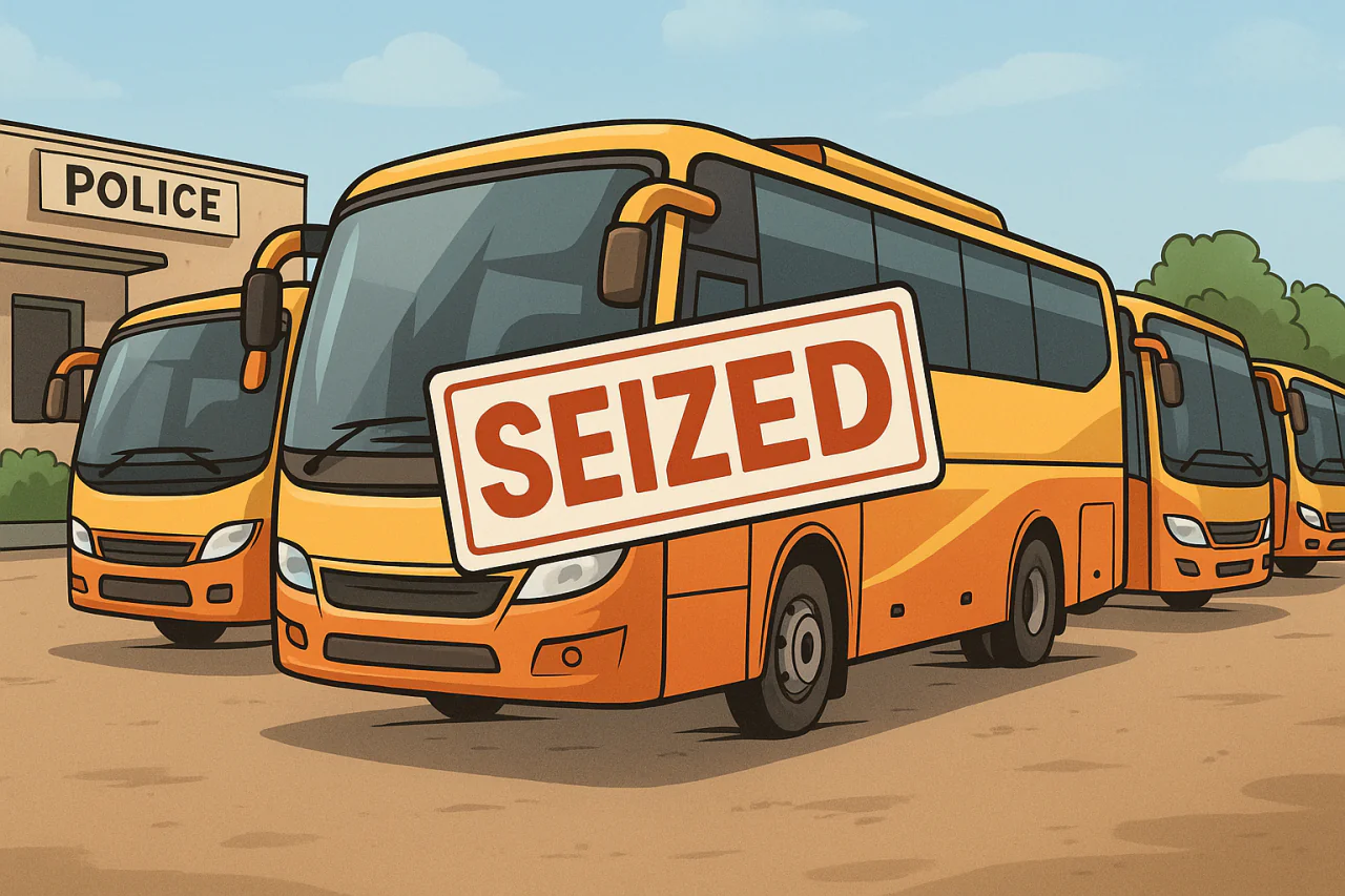 बाड़मेर में 4 प्राइवेट बसें सीज: रूट पर चल रही गाड़ियों के पास नहीं मिले डॉक्यूमेंट