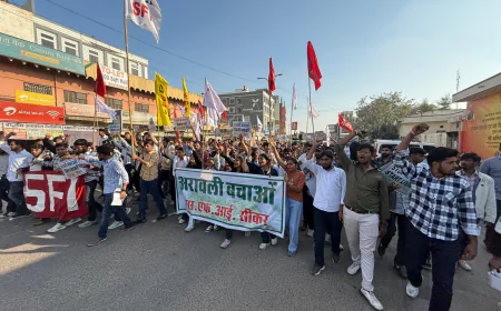 हर्ष पर्वत से उठा अरावली बचाओ का स्वर, एसएफआई ने स्थापना दिवस पर निकाला पैदल मार्च