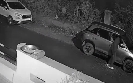 अलवर में सायरन की गूंज से भागे नकाबपोश चोर: कार चोरी की नाकाम कोशिश, 10 हजार रुपए और कागजात लूटे