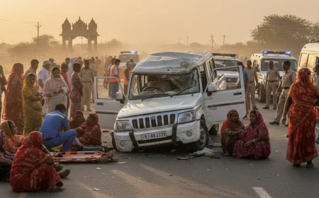 बाड़मेर में बोलेरो कैंपर हादसा: 26 घायल, दर्शन कर लौट रहा परिवार; रेस्क्यू व जांच जारी