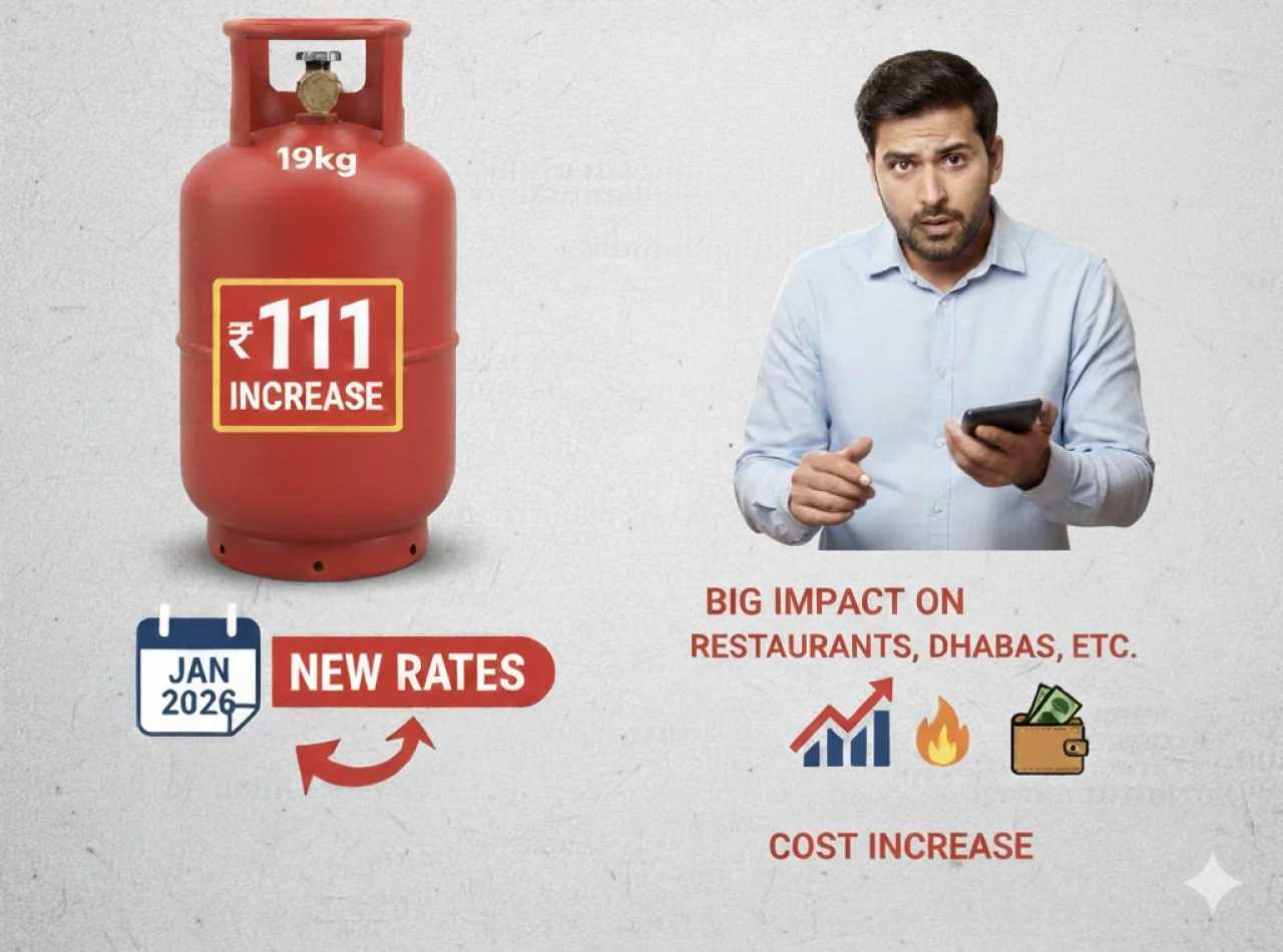 नए साल पर महंगाई का झटका: 19 किलो कमर्शियल गैस सिलेंडर 111 रुपये महंगा