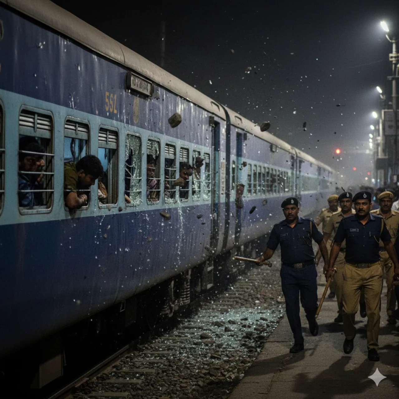 उदयपुर में चलती ट्रेन पर पत्थरबाजी: तीन यात्री घायल, दो नाबालिग डिटेन