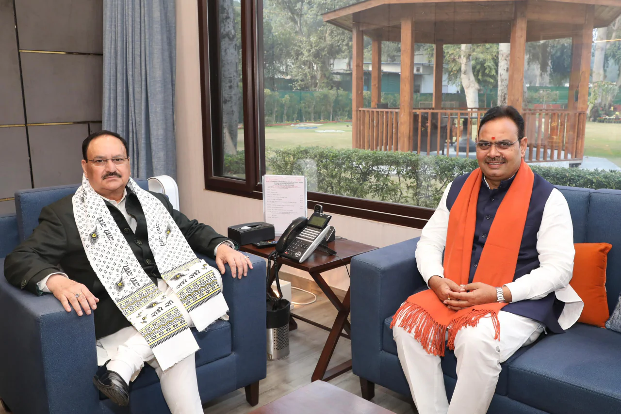 मुख्यमंत्री श्री भजनलाल शर्मा ने केन्द्रीय स्वास्थ्य मंत्री श्री जेपी नड्डा और केंद्रीय ऊर्जा मंत्री श्री मनोहर लाल से की मुलाकात।