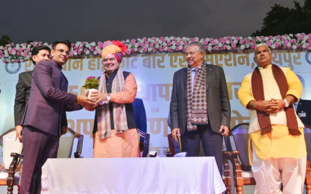 राजस्थान हाईकोर्ट बार एसोसिएशन (जयपुर) का शपथ ग्रहण समारोह। मुख्यमंत्री ने राजस्थान हाईकोर्ट जयपुर पीठ की नवनिर्मित अंडरग्राउंड वाहन पार्किंग का किया लोकार्पण।