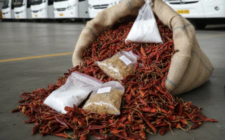 मिर्च की आड़ में ड्रग तस्करी का खुलासा, निजी बसों से भेजी जा रही थी एमडी और स्मैक