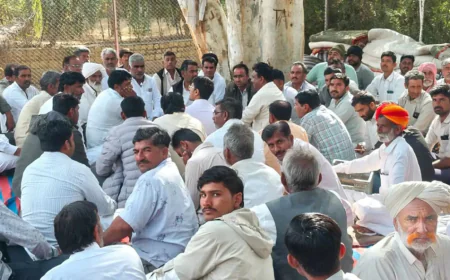 मोहनगढ़ में पानी पर संग्राम 9वें दिन भी जारी किसानों का महापड़ाव