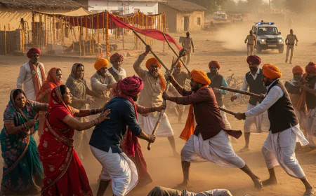 गोचर जमीन पर बवाल: शादी की खुशियों के बीच खूनी संघर्ष, एक की मौत, तीन घायल