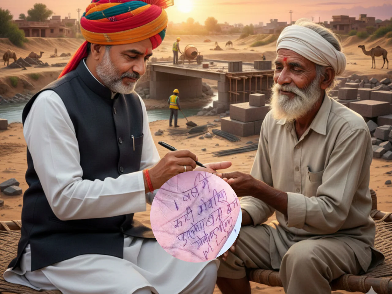 फाइलें दब सकती है, कागज खो सकता है। पर बुजुर्ग का हाथ और विधायक का वचन नहीं।