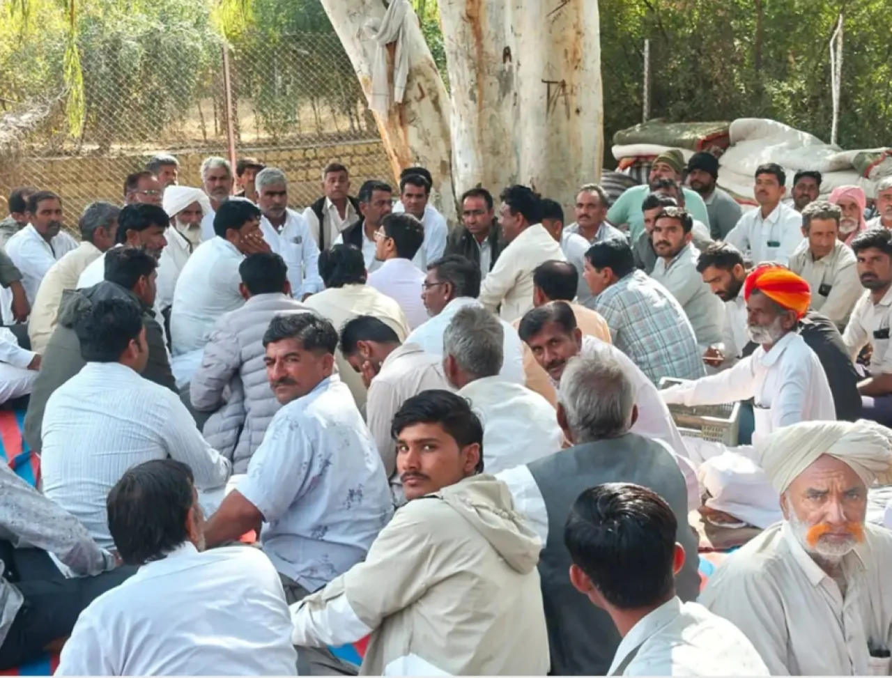 मोहनगढ़ में पानी पर संग्राम 9वें दिन भी जारी किसानों का महापड़ाव