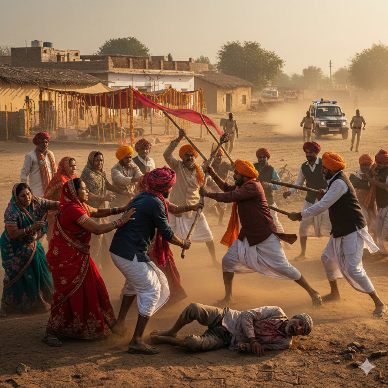 गोचर जमीन पर बवाल: शादी की खुशियों के बीच खूनी संघर्ष, एक की मौत, तीन घायल