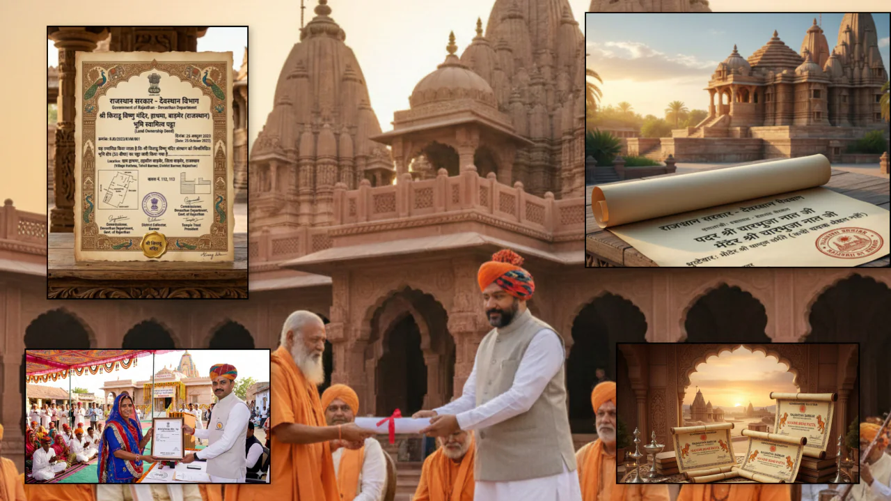अब राजस्थान में मंदिर की जमीन पर नहीं होगा अवैध कब्जा, भजनलाल सरकार देगी मंदिरों को पट्टे।