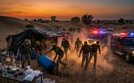 रेगिस्तान में MD का जाल जोधपुर के बाद बाड़मेर बना नया ड्रग हब, 2 माह में 6 फैक्ट्रियां बेनकाब